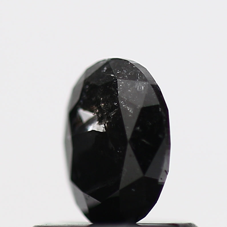 0.48 Carat Black Oval Double Rose Cut Natural Diamond 5.70 MM