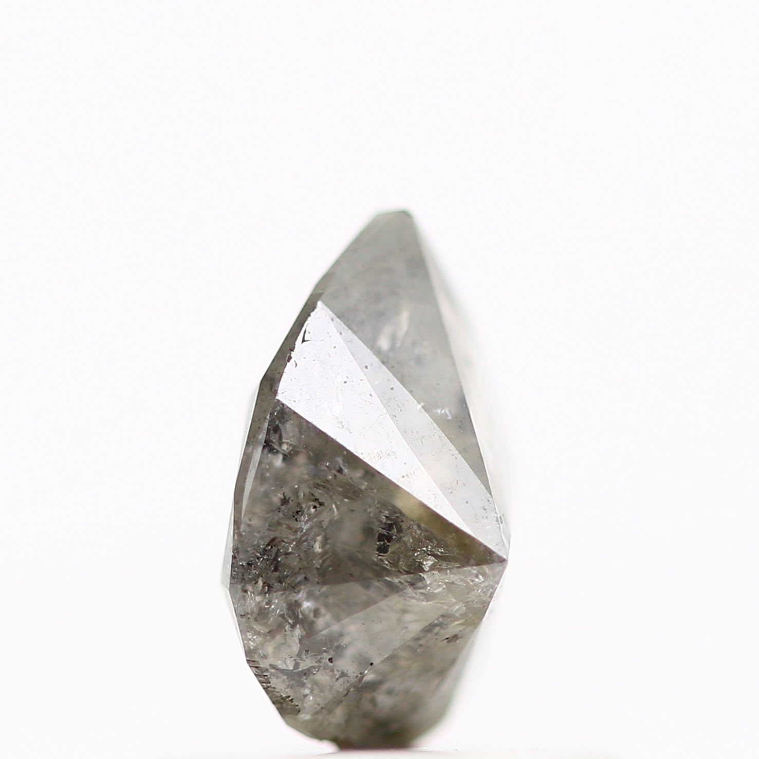 0.48 Carat Fancy Gray Pear Salt and Pepper Diamond 6.32 MM