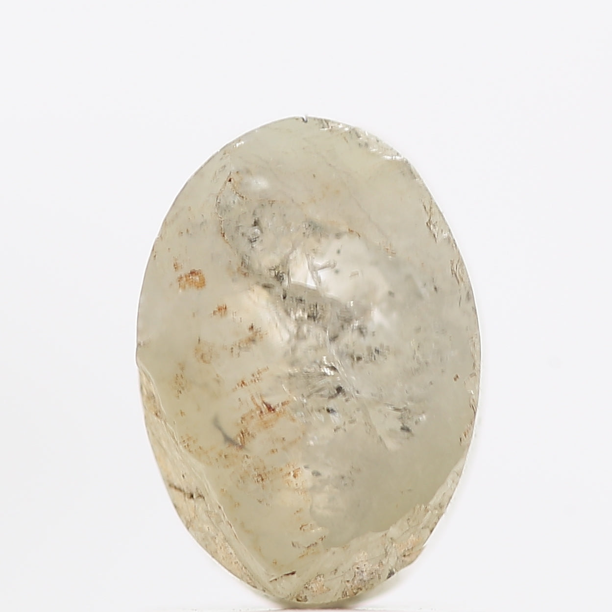 1.43 Carat Natural Oval Shape Rose Cut Icy Diamond 7.30 MM