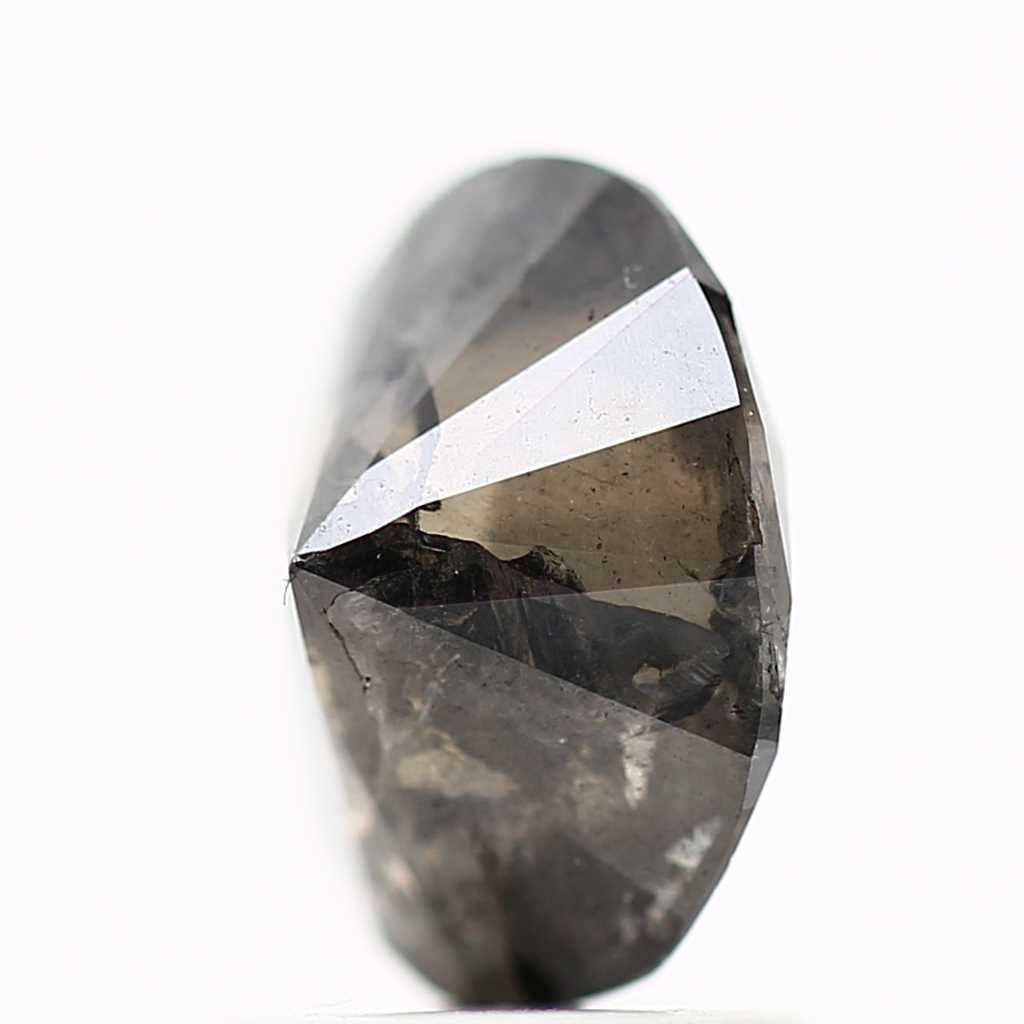 1.46 Carat Oval Cut Black Salt and Pepper Diamond 8.18 MM