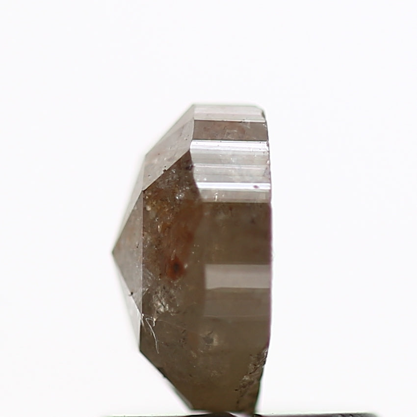 0.77 Carat Natural Rustic Oval Brown Gray Diamond 6.1 MM