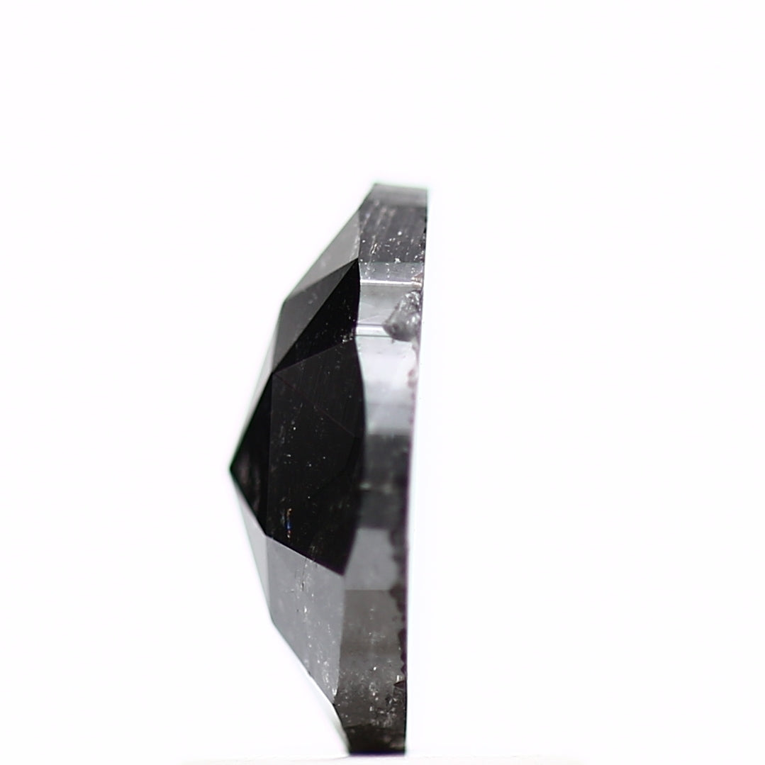 1.02 Carat Salt and Pepper Black Oval Cut Diamond 8.02 MM