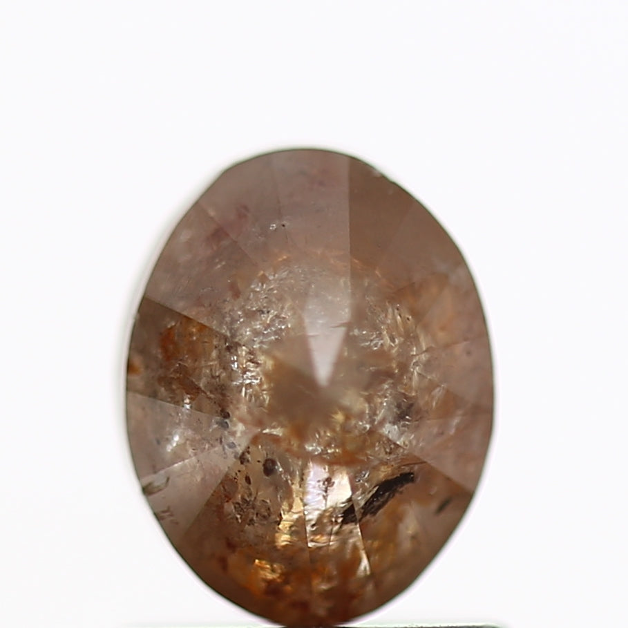 1.40 Carat Oval Orange Salt and Pepper Diamond 6.7 MM