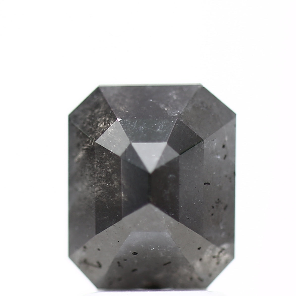 1.94 Carat Natural Emerald Fancy Gray Salt and Pepper Diamond 7.96 MM - Blackdiamond