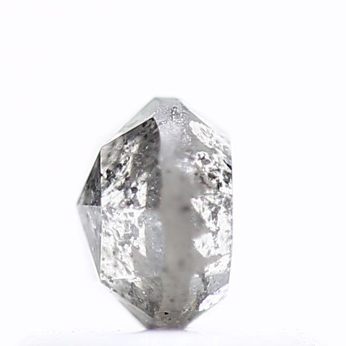 0.52 Carat 4.5 MM Natural Fancy Gray Rose Cut Salt and Pepper Diamond - Blackdiamond