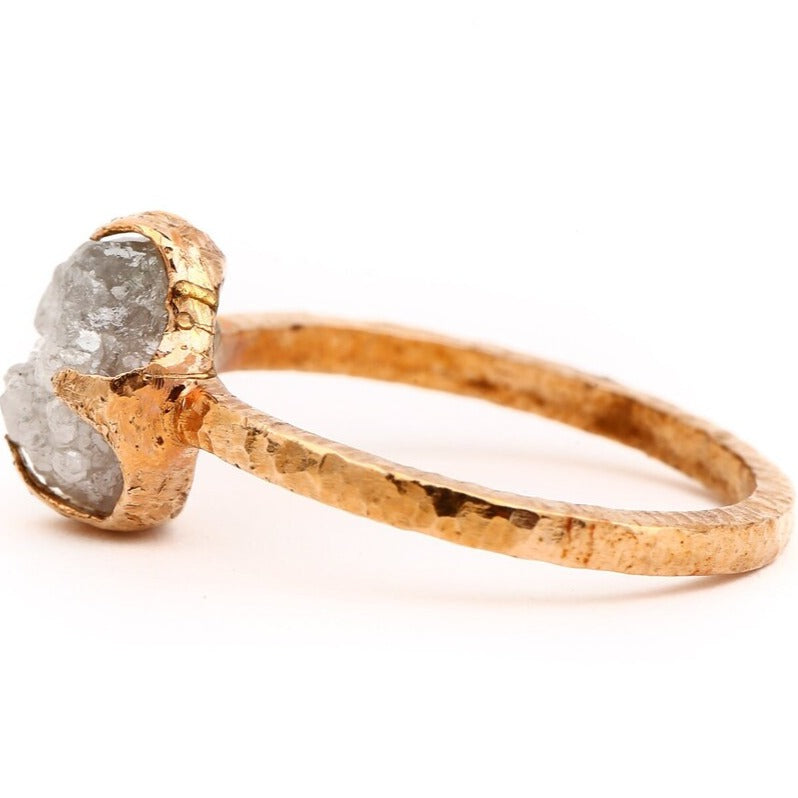 14k rose cut engagement ring