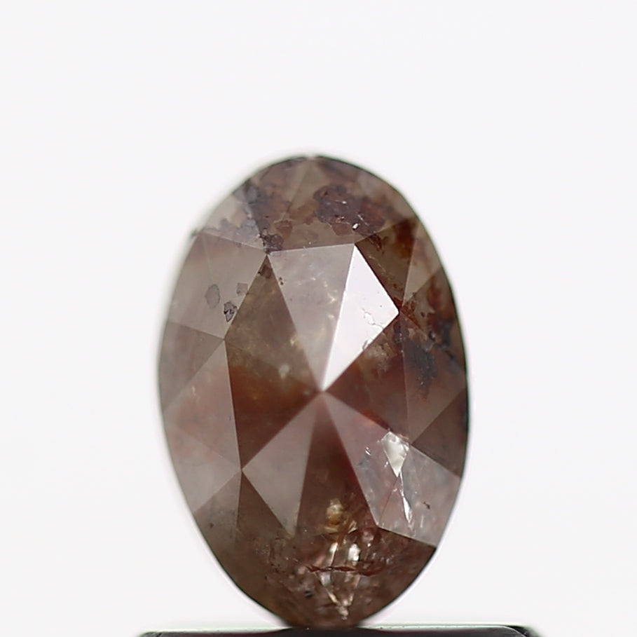 0.80 Carat Natural Rustic Oval Red Diamond 6.6 MM