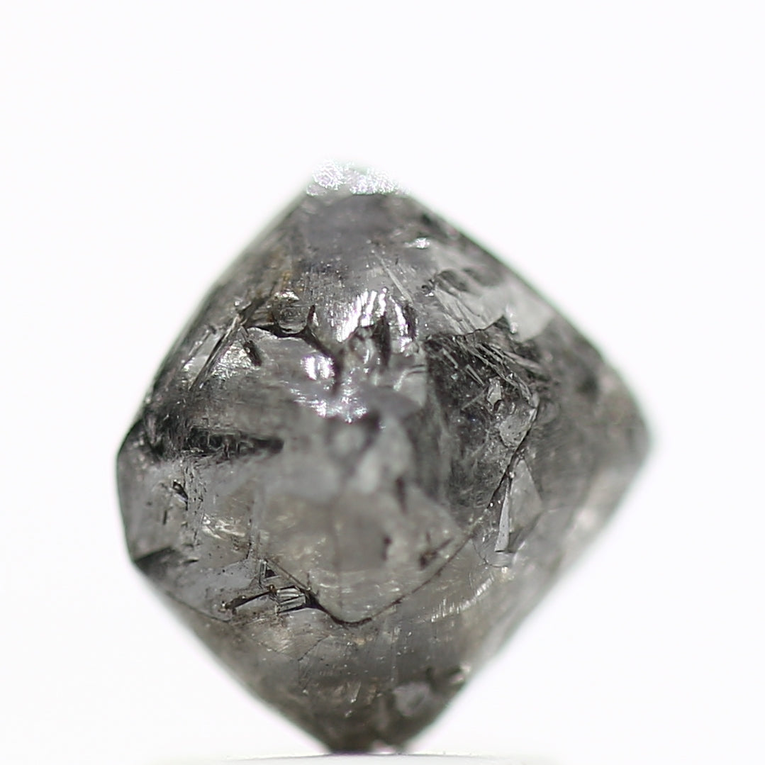 2.36 Carat Octahedron Diamond Rough Natural Raw Black Diamond 7.40 MM - Blackdiamond
