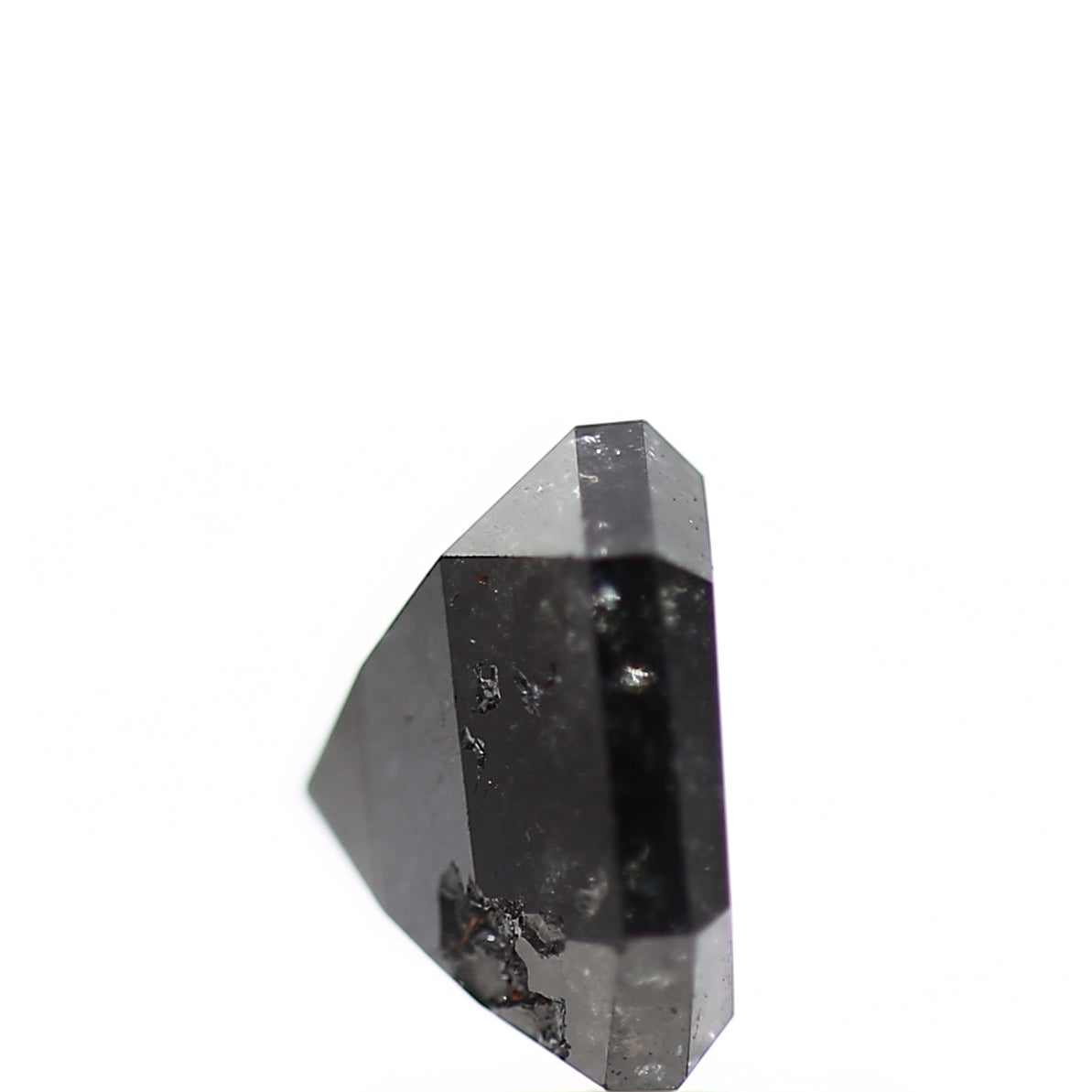 2.58 Carat 9.05 MM Natural Rustic Black Emerald Shape Loose Diamond - Blackdiamond