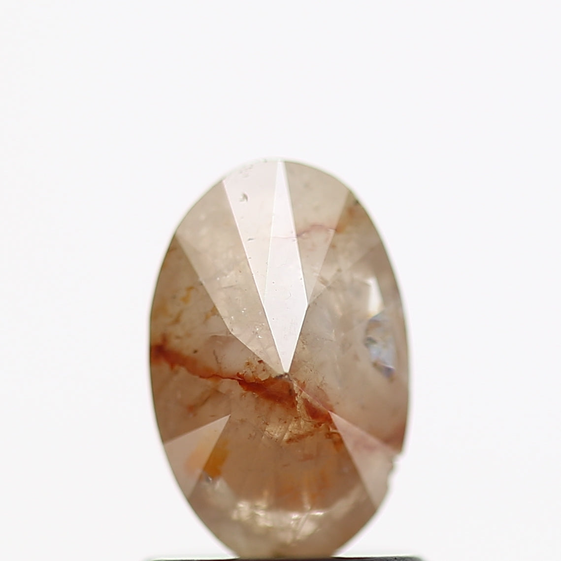 0.84 Carat Oval Brilliant Cut Orange Rustic Diamond 8 MM