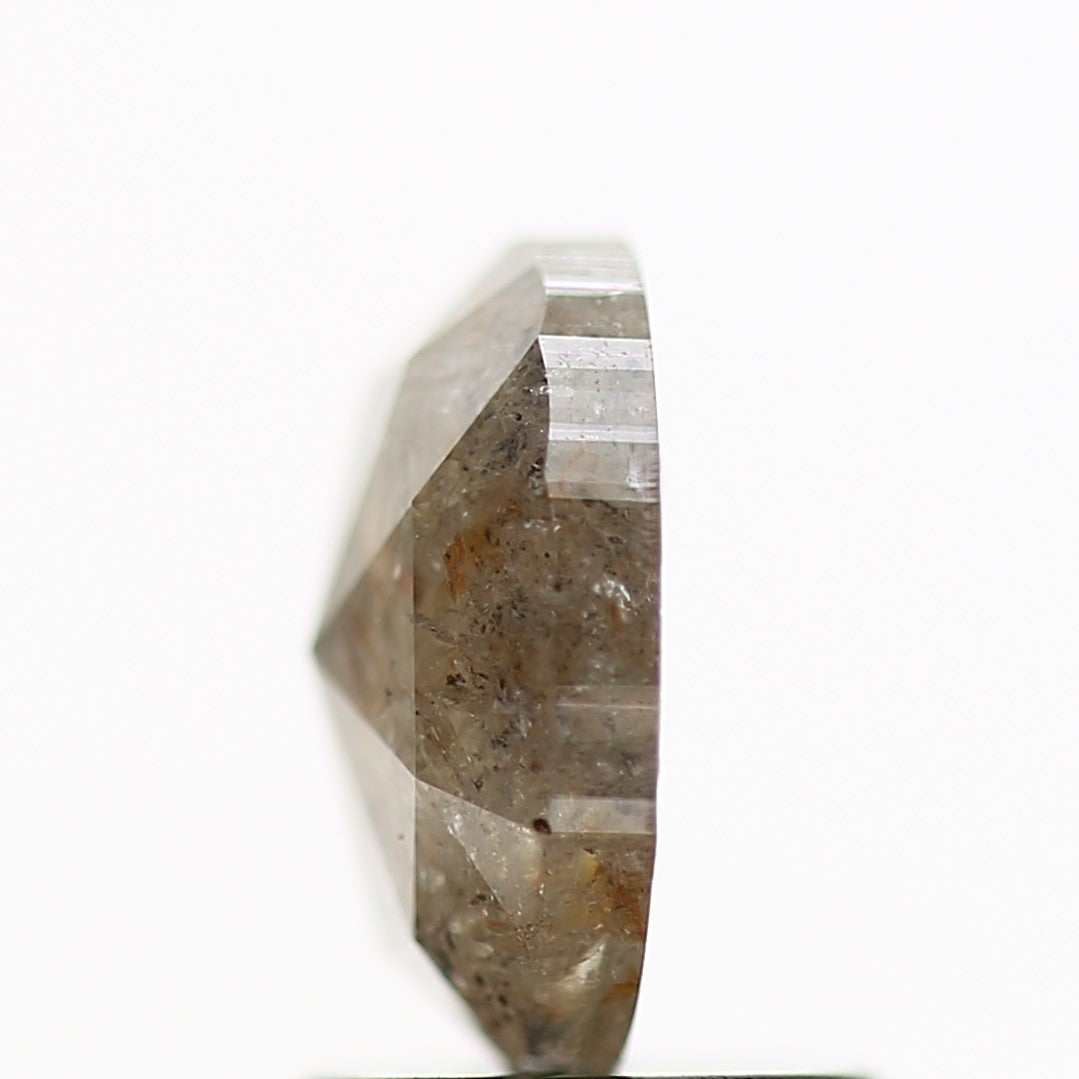 1.37 Carat Oval Gray Natural Salt and Pepper Loose Diamond 7.9 MM