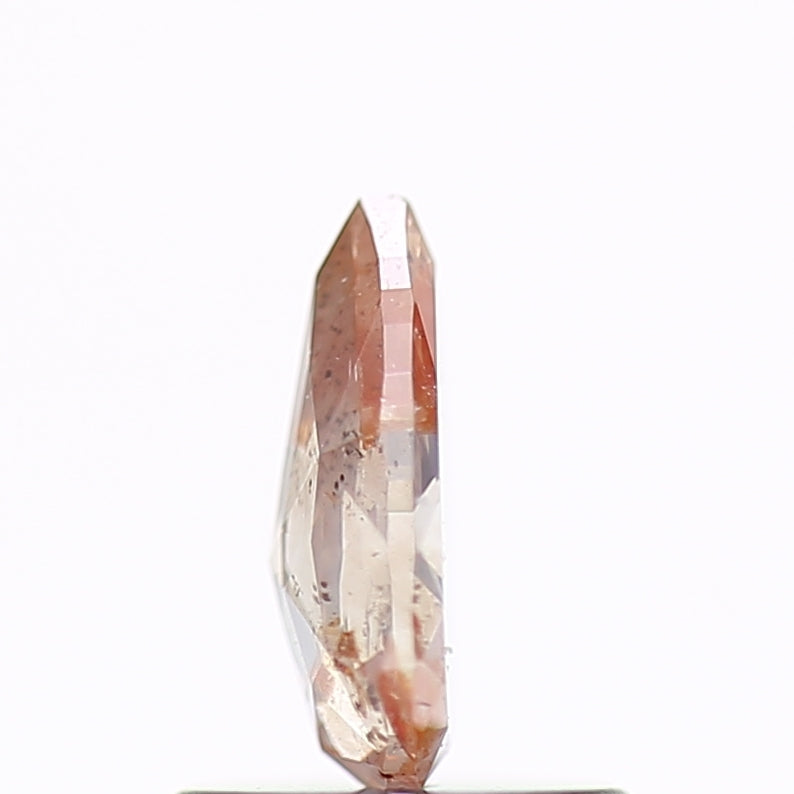 0.56 Carat Natural Peach Orange Pear Salt and Pepper Diamond 7.28 MM
