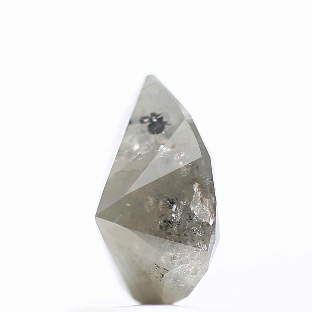 1.02 Carat Celestial Pear Salt and Pepper Natural Diamond 7.68 MM