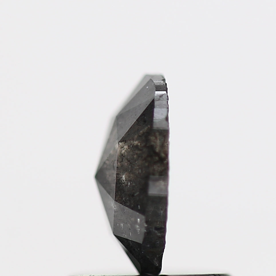 0.63 Carat Rose Cut Loose Oval Gray Natural Diamond 6.7 MM