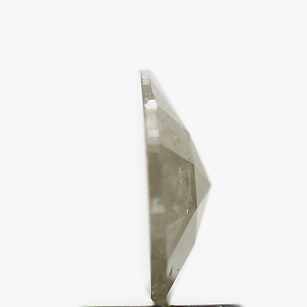 0.86 Carat Gray Oval Rose Cut Salt and Pepper Natural Diamond 8.1 MM