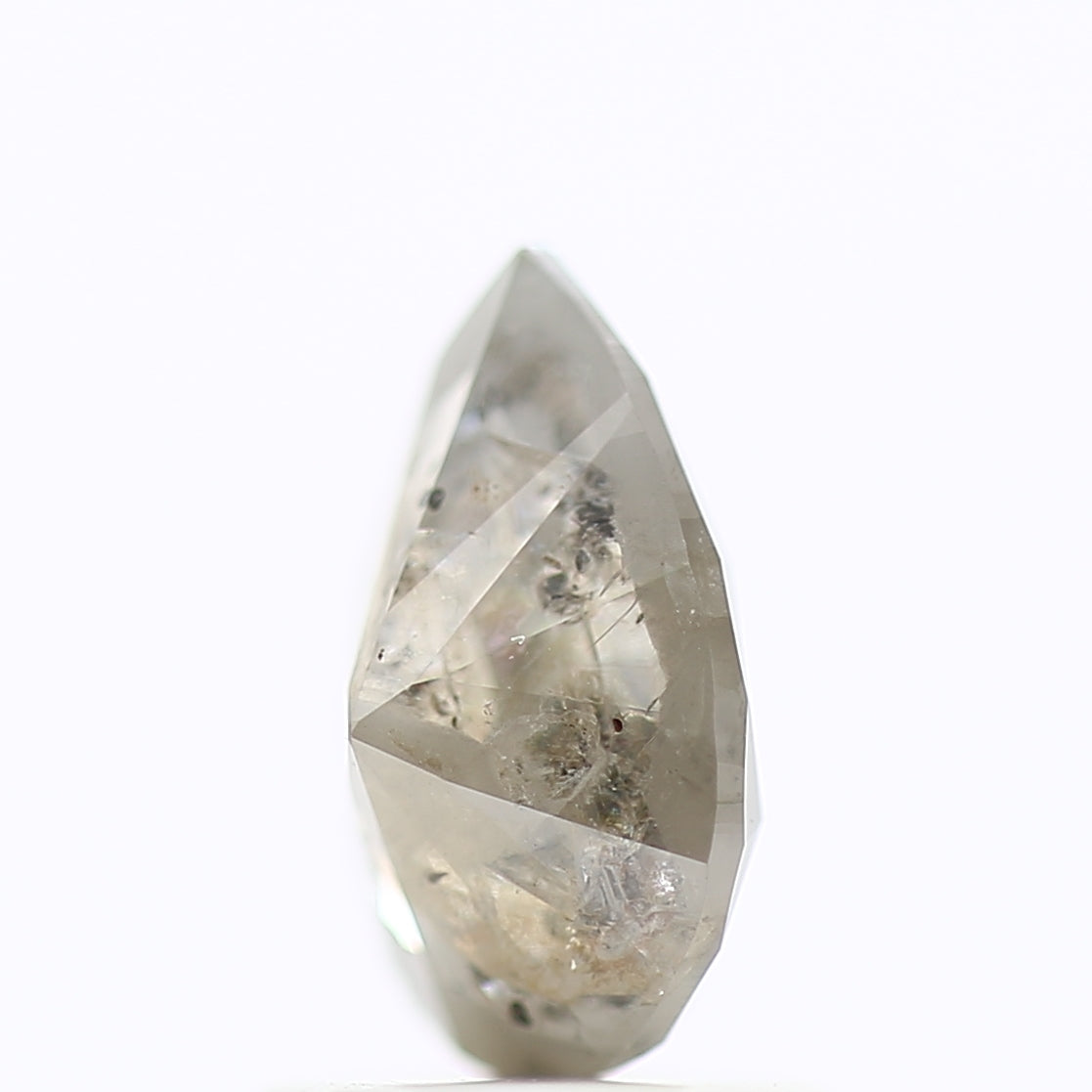 1 Carat Natural Pear Cut Gray Salt Pepper Diamond 8.18 MM