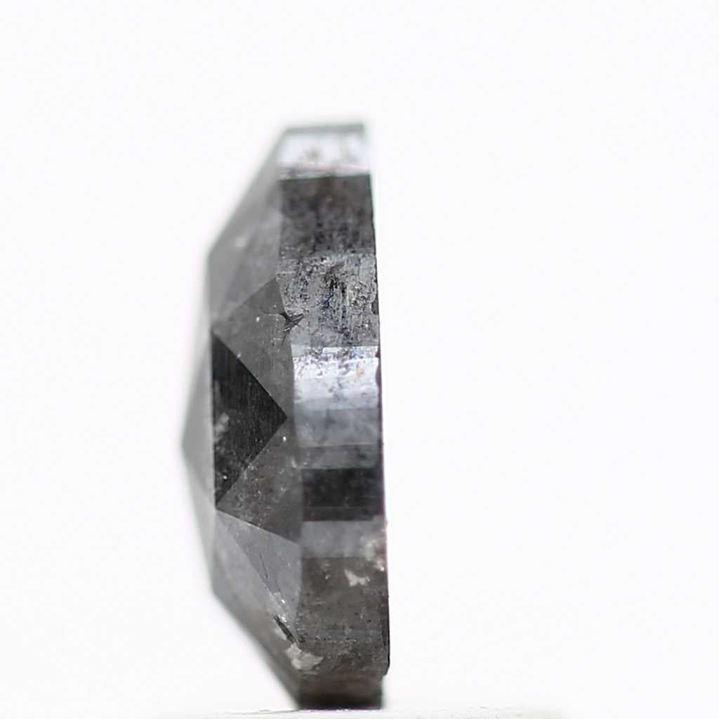 1.26 Carat Natural Black Pear Rose Cut Black Loose Diamond