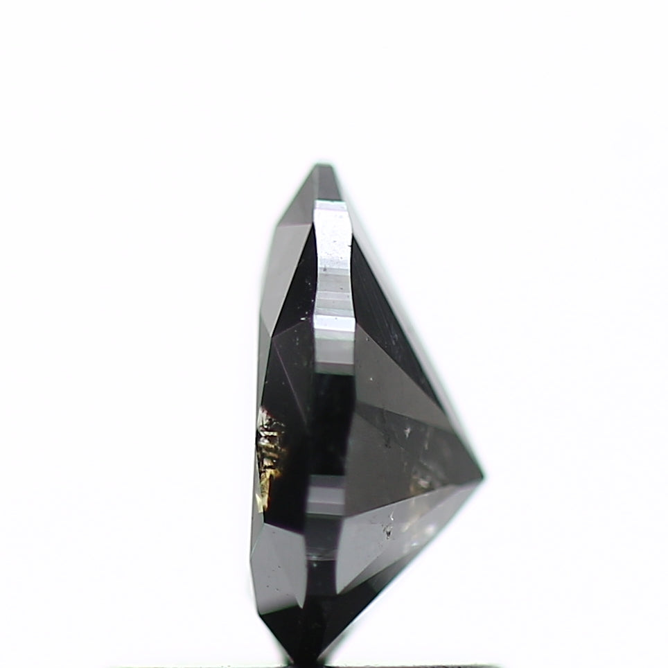 0.79 Carat Fancy Black Pear Salt and Pepper Diamond 7.02 MM