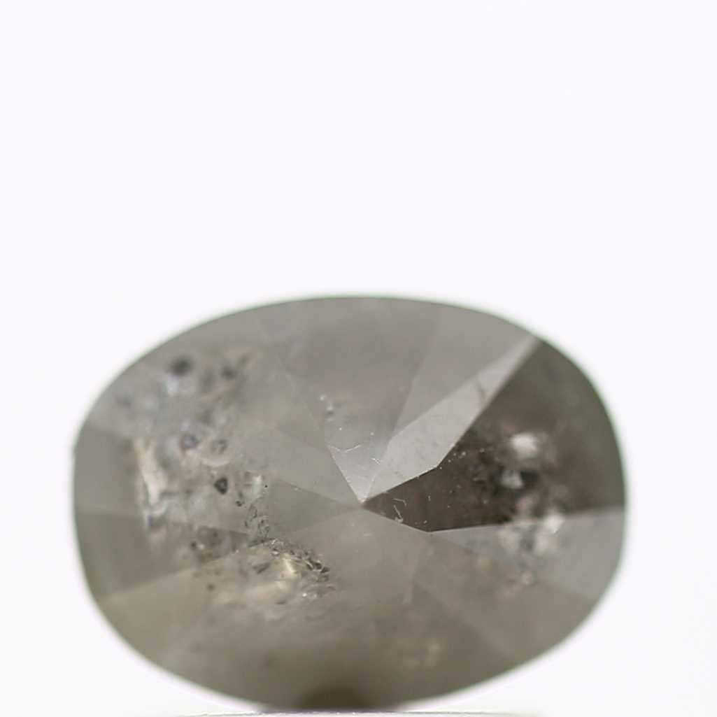 1.13 Carat Gray Oval Cut Salt Pepper Diamond 7.50 MM