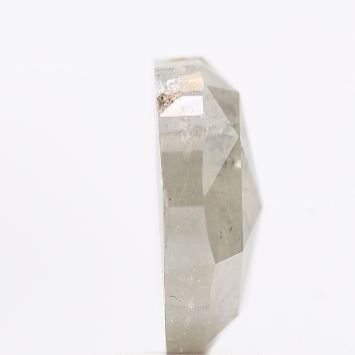 1.10 Carat Oval Rose Cut Salt and Pepper Diamond 7.60 MM