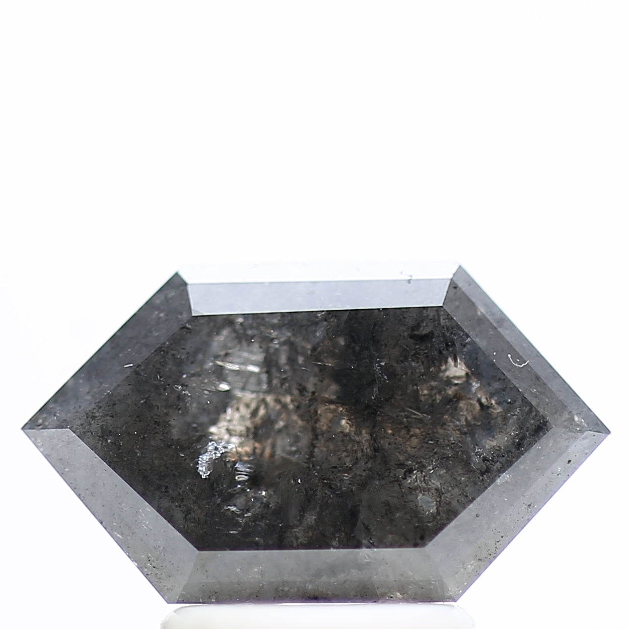 1.58 Carat Natural Hexagon Gray Salt Pepper Diamond 11.19 MM