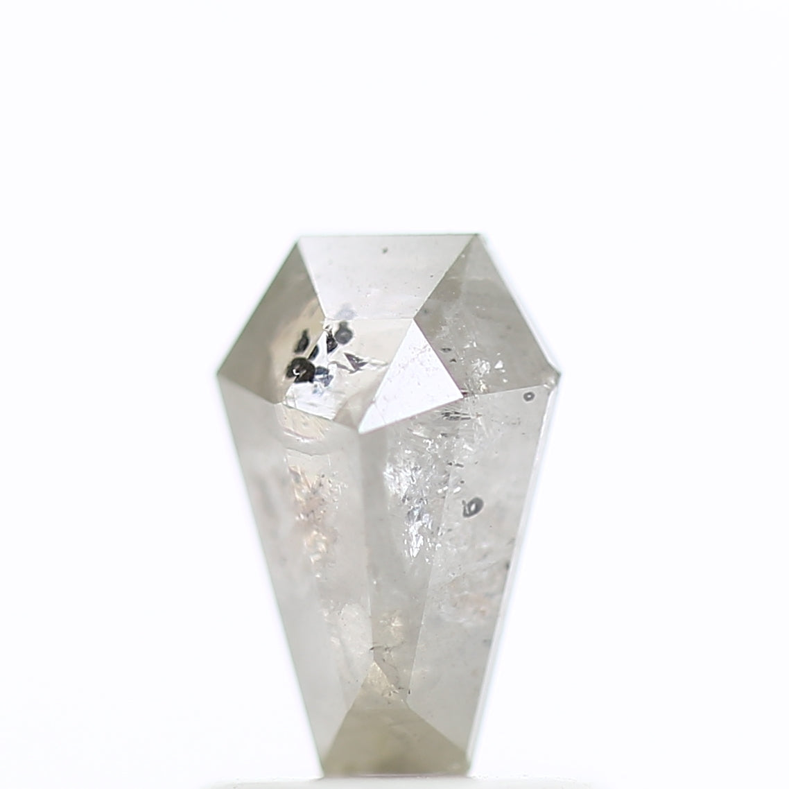 0.88 Carat Coffin Cut Fancy Gray Salt & Pepper Diamond 7.46 MM