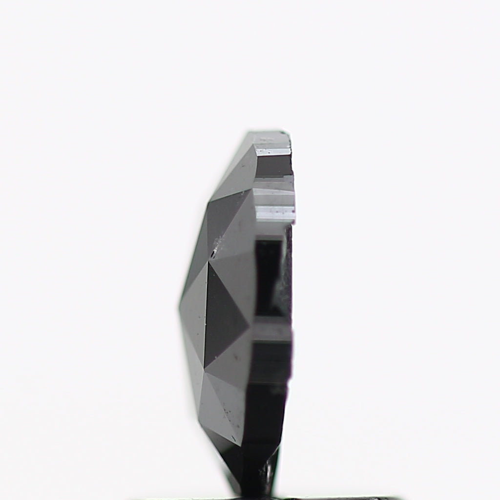 0.75 Carat Fancy Black Oval Rose Cut Natural Diamond 7.3 MM