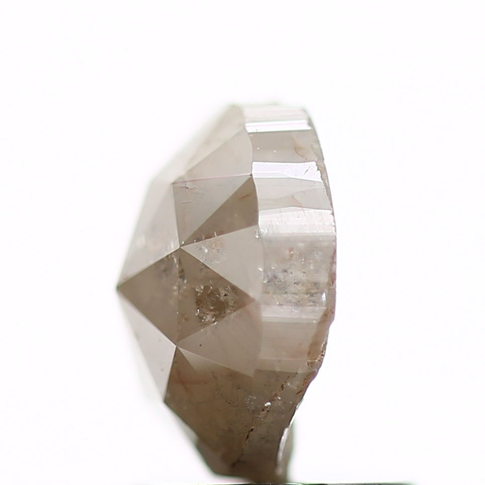 1.40 Carat Oval Rose Cut Salt and Pepper Diamond 7.3 MM