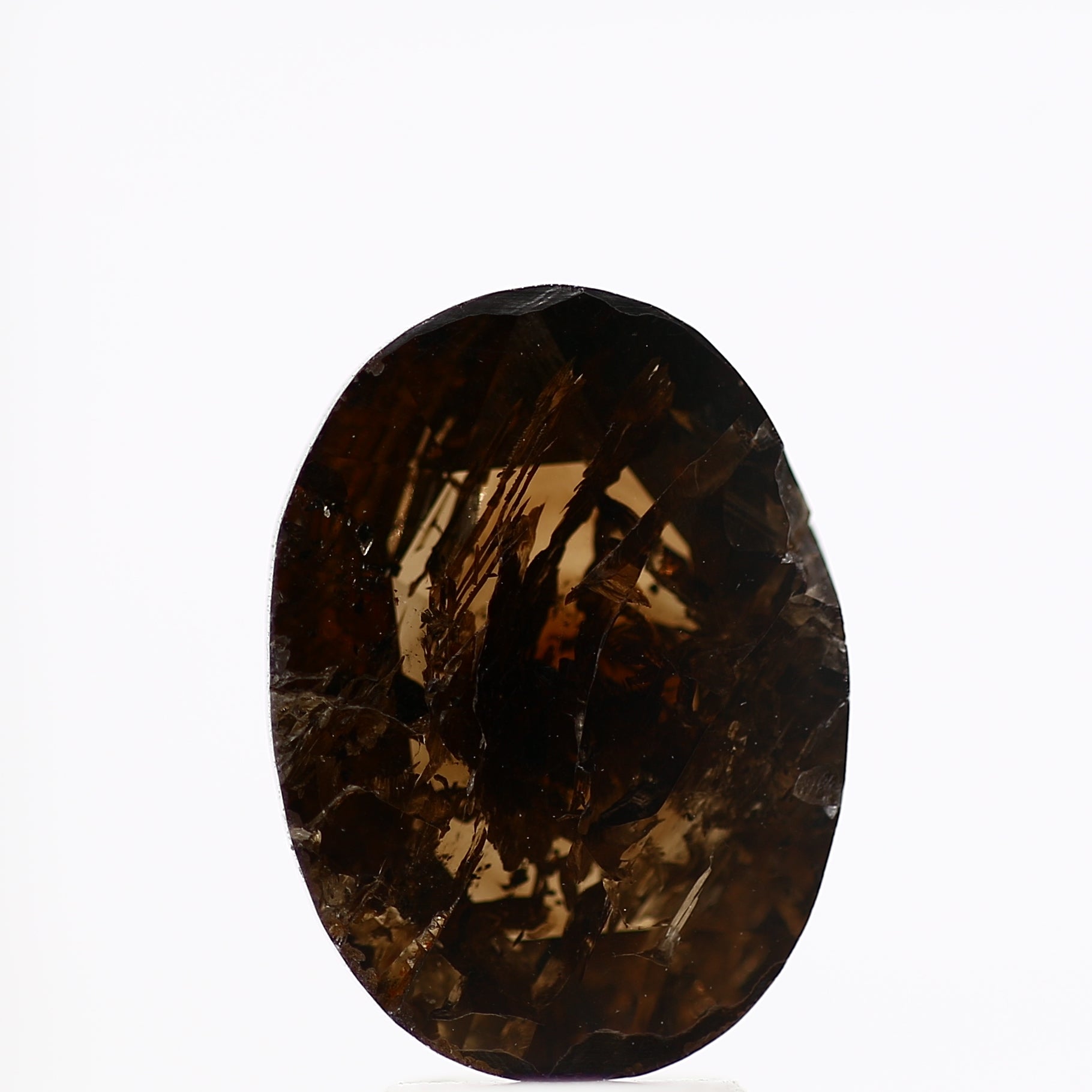 3.40 Carat Oval Natural Rose Cut Diamond 12.64 MM