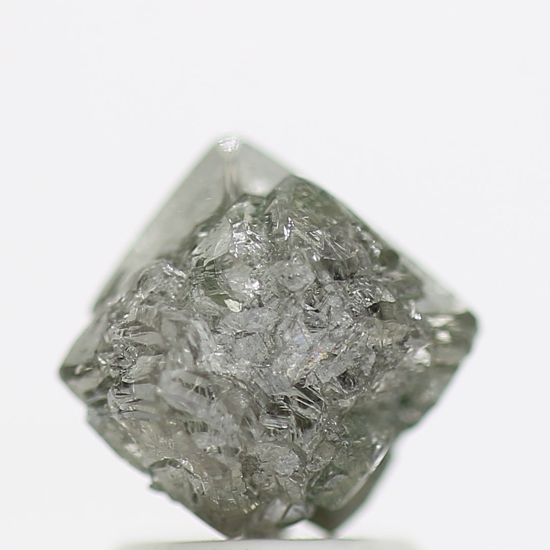 2.09 Carat Octahedron Diamond Gray Rough Crystal Diamond 6.35 MM - Blackdiamond