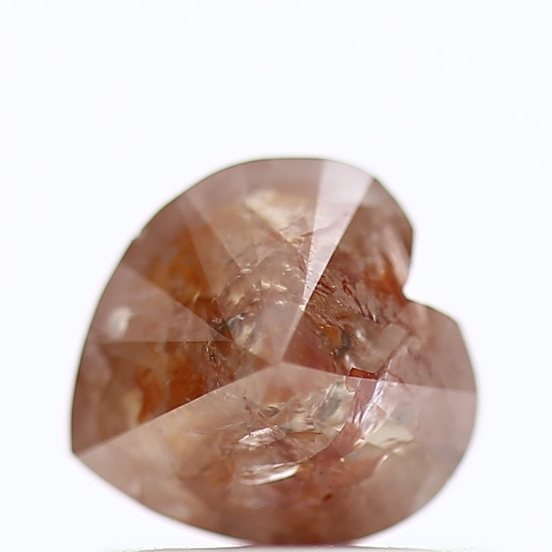 0.64ct Heart Orange Diamond Brilliant Cut Salt And Pepper Diamond 5.67 MM