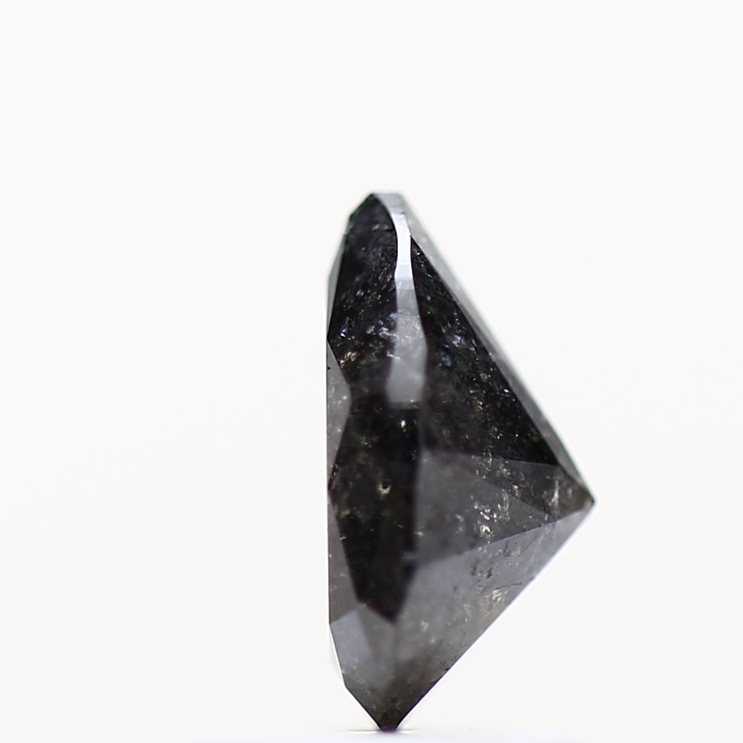 0.90 Carat Fancy Black Natural Diamond Ring Pear Ring 7.53 MM