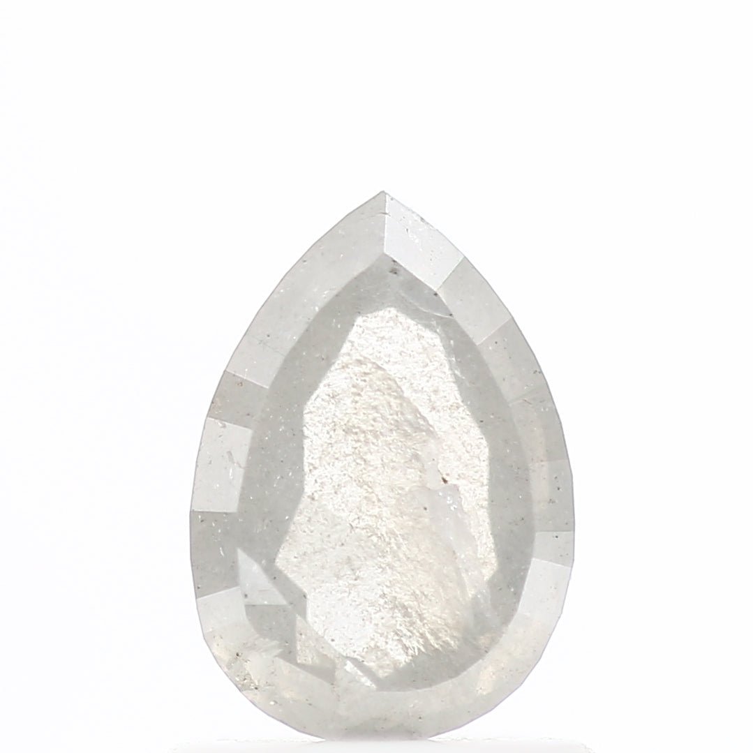 0.95 Carat Natural Icy Diamond Salt and Pepper Pear Diamond 7.49 MM