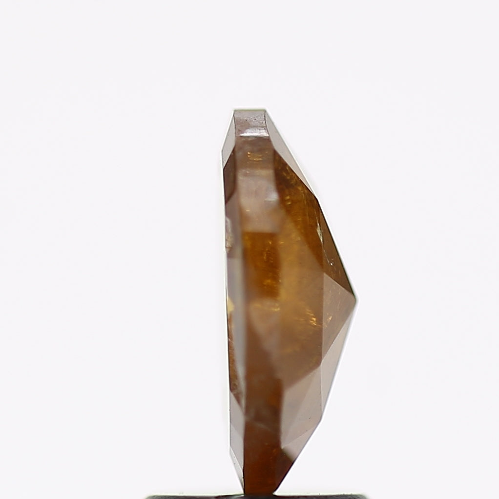1.88 Carat Natural Yellow Rosecut Oval Salt and Pepper Diamond 9.6 MM