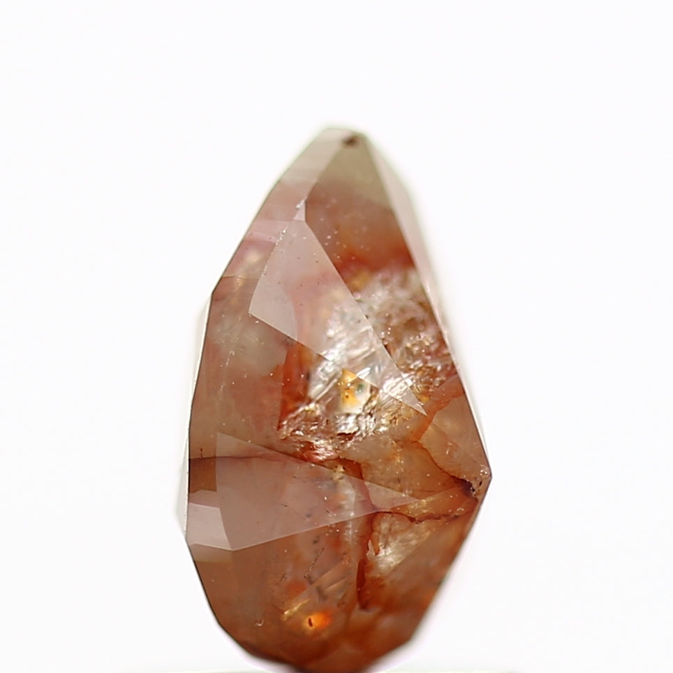 1.19 Carat Fancy Orange Rustic Pear Diamond 7.42 MM