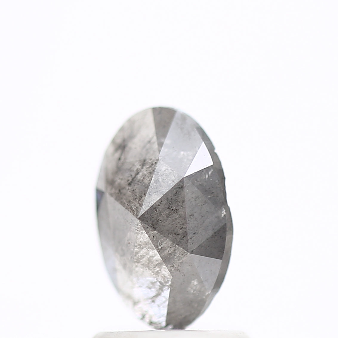 0.85 Carat Salt and Pepper Rose Cut Oval Diamond 8.32 MM