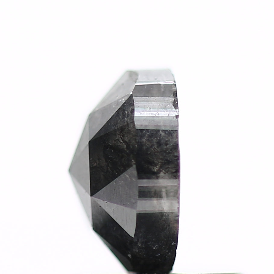 0.99 Carat Fancy Black Natural Diamond Rose Cut Oval 6.50 MM