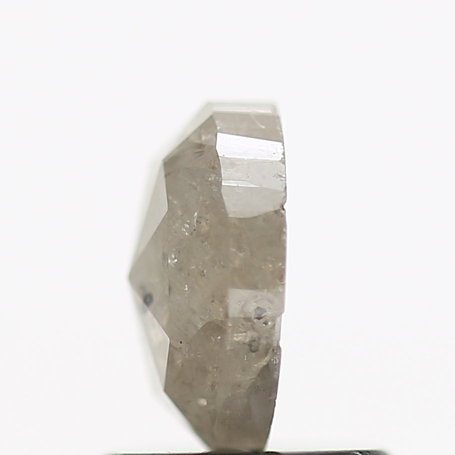 0.87 Carat Oval Cut Natural Grey Salt and Pepper Diamond 6.80 MM