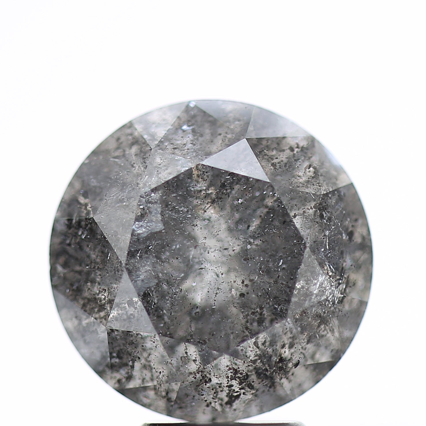 5 Ct Round Salt and Pepper Diamond 11.11 MM