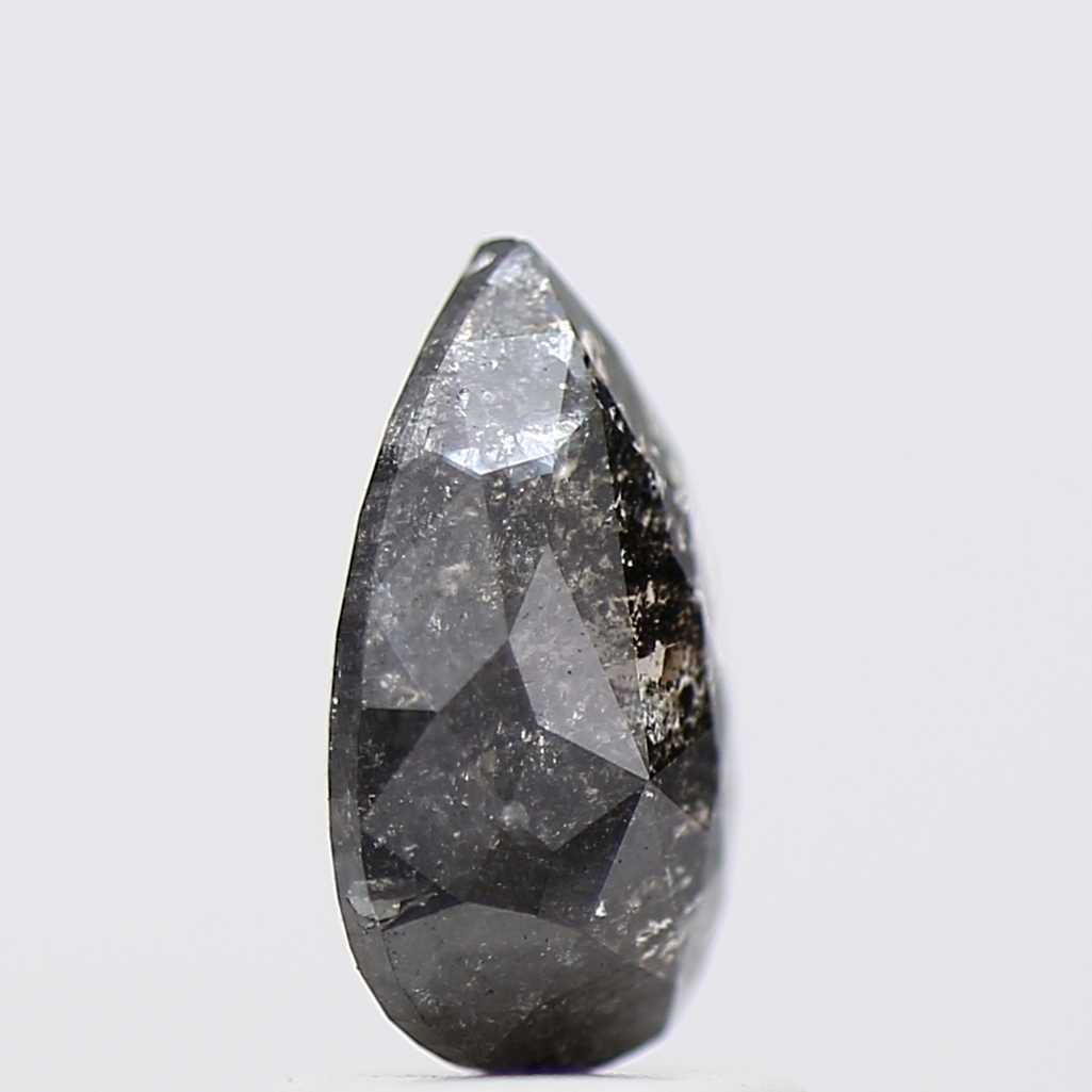 1.13 Carat Gray Natural Pear Rose Cut Loose Diamond