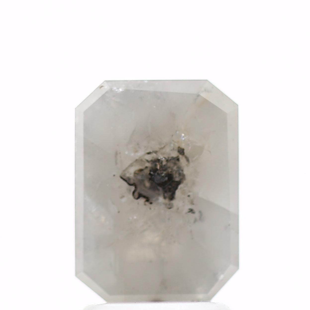 1.48 Carat 8.58 MM Emerald Gray Natural Loose Rustic Diamond - Blackdiamond