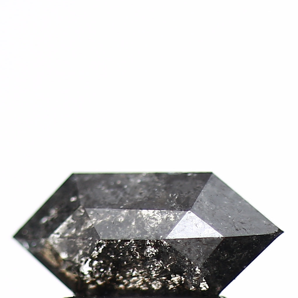 0.74 Carat Gray Black Hexagon Salt & Pepper Diamond 9.25 MM