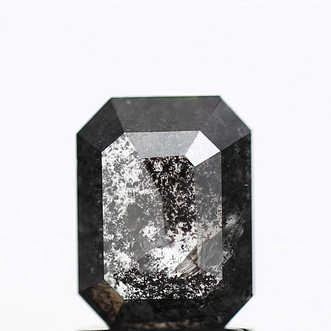 1.18 Carat 7.20 MM Galaxy Black Emerald Salt and Pepper Diamond