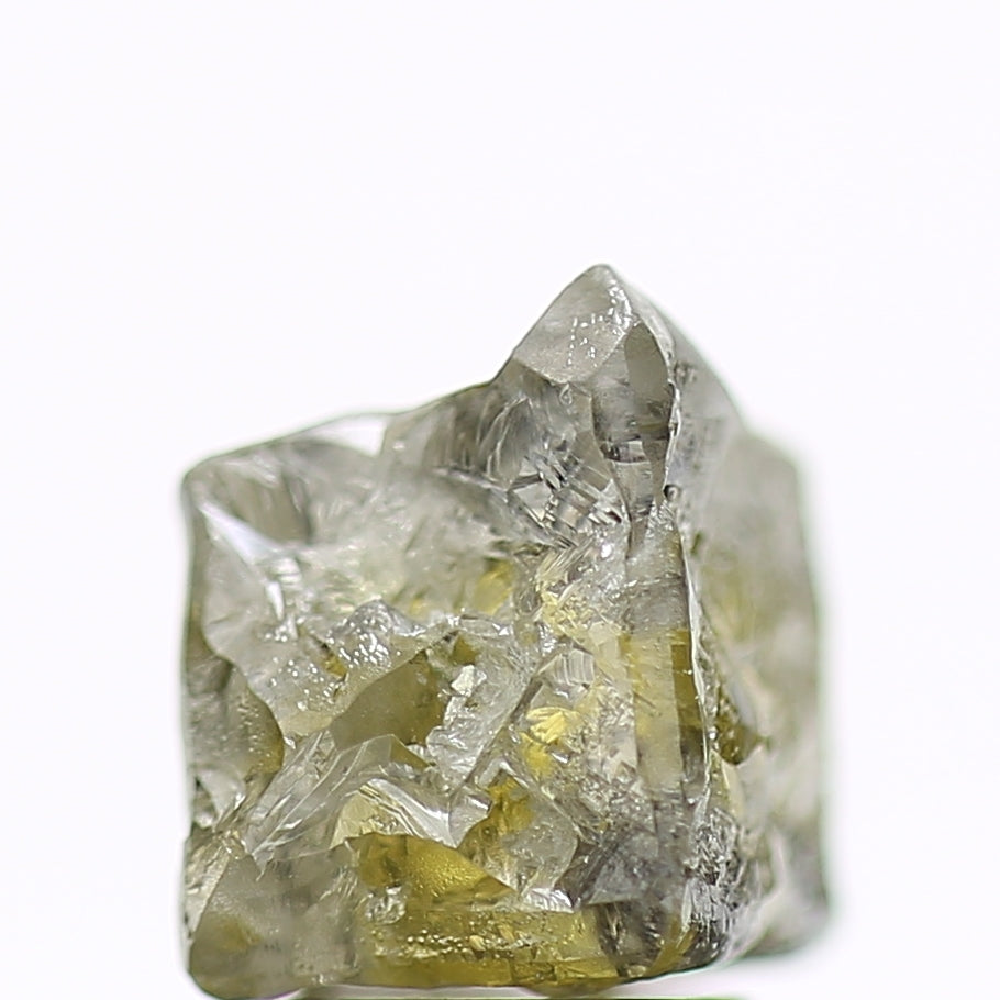 3.54 Carat Natural Yellow Green Raw Rough Cube Diamond 6.5 MM