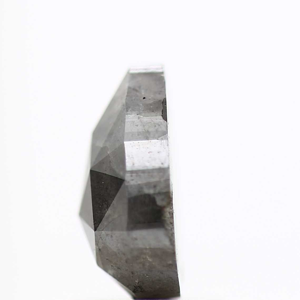 1.51 Carat Natural Gray Pear Rose Cut Diamond For Engagement Ring 8.5 MM