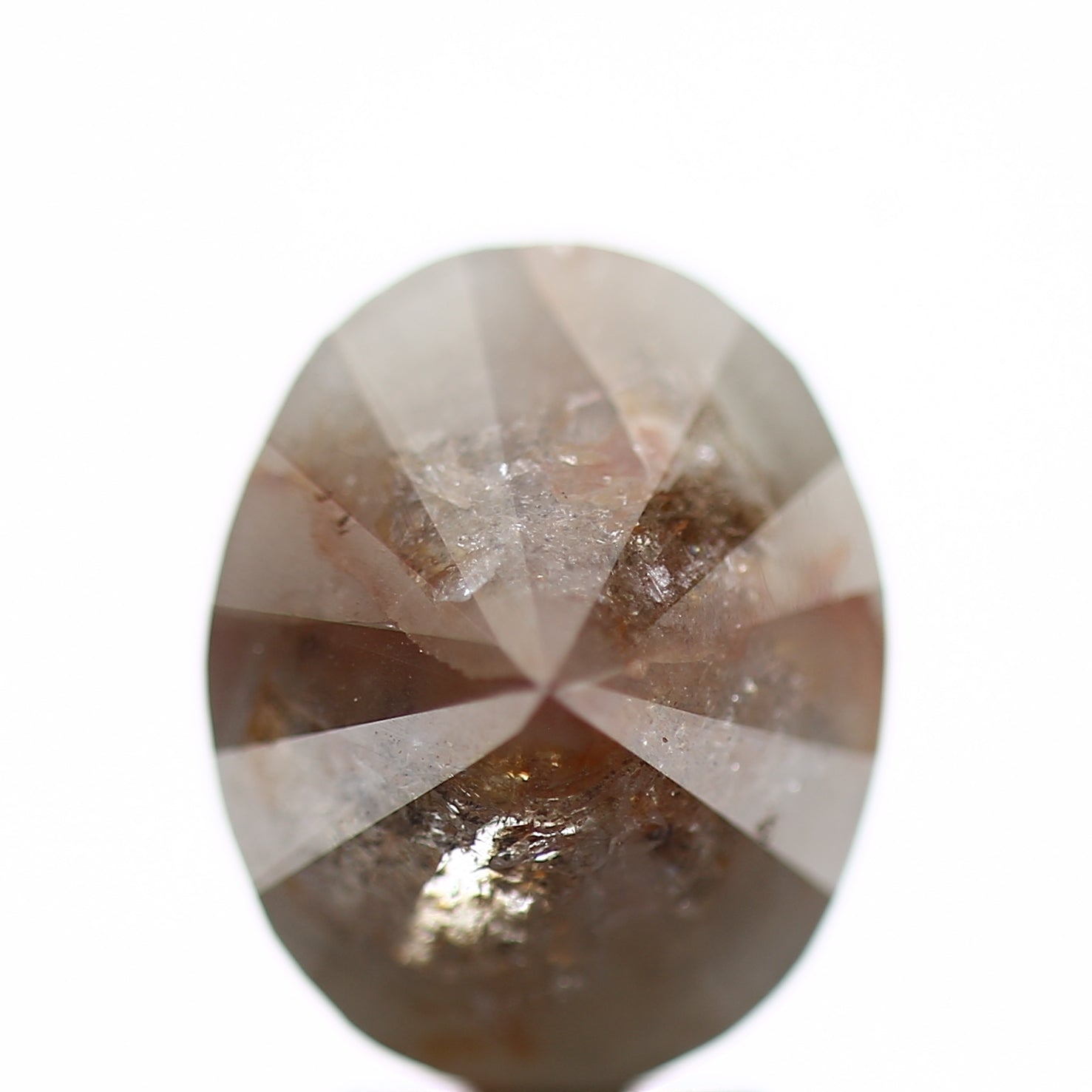 3.85 Carat Rustic Oval Cut Salt and Pepper Diamond 10.97 MM