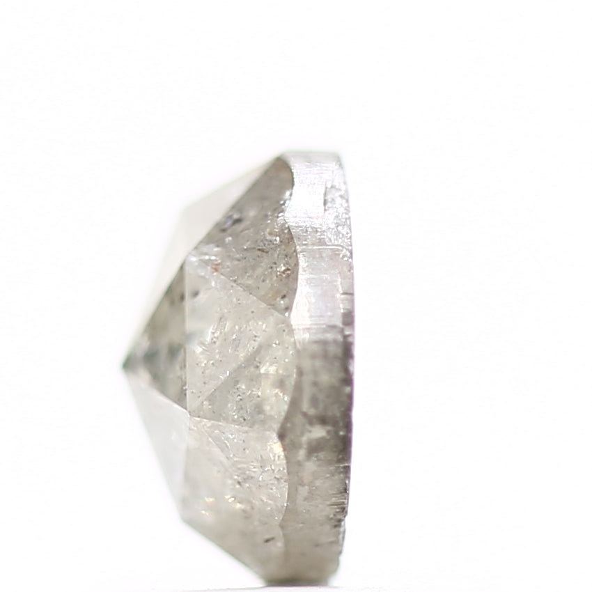 0.99 Carat 6.08 MM Natural Fancy Icy Gray Rose Cut Salt Pepper Diamond - Blackdiamond
