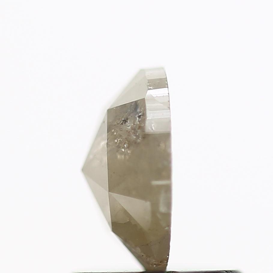 0.72 Carat Natural Rustic Oval Gray Diamond 6.6 MM