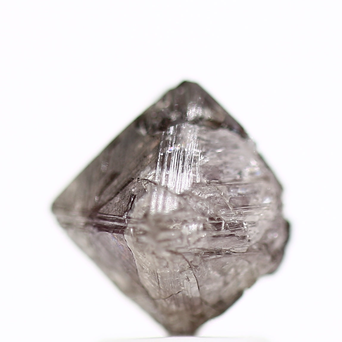2.67 Carat Fancy Pink Purple Octahedron Rough Natural Diamond 8.2 MM - Blackdiamond