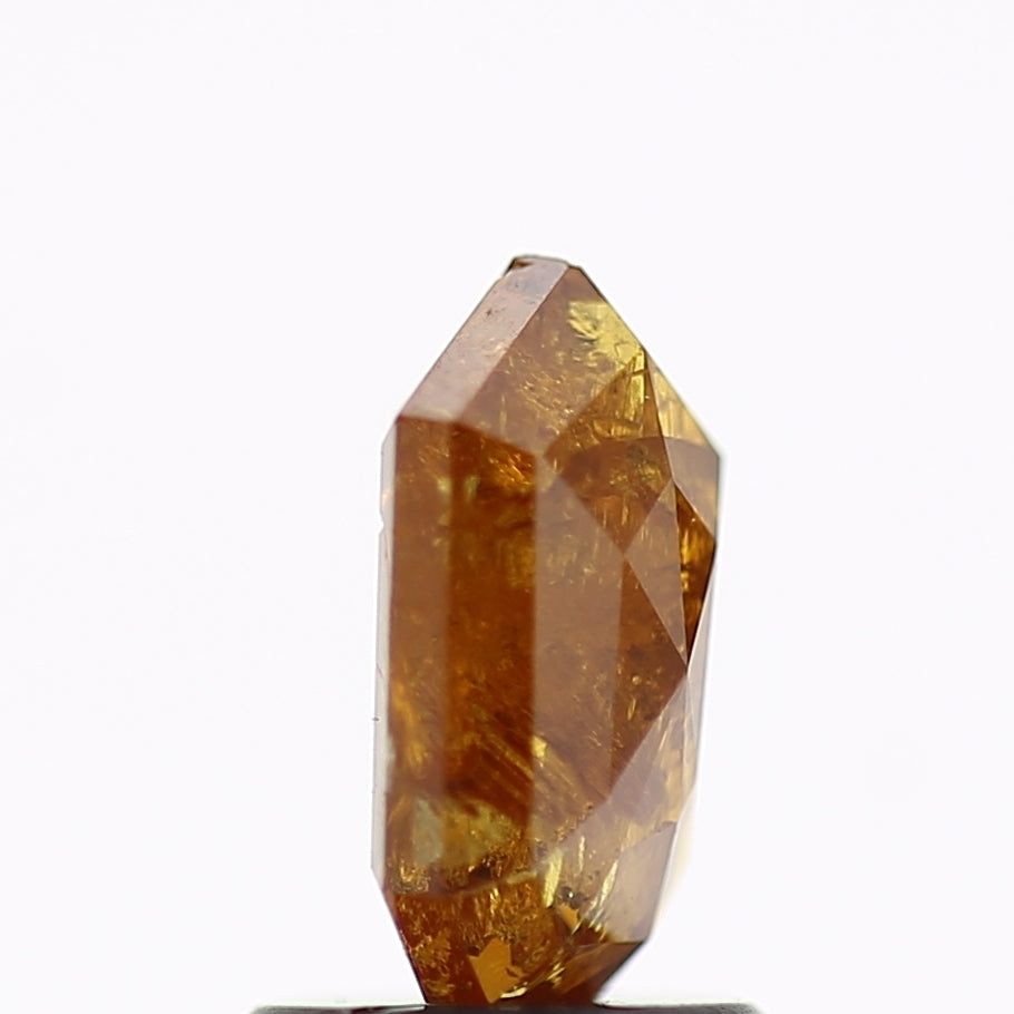 1.17 Carat Elongated Shield Salt and Pepper Diamond Yellow 8.12 MM
